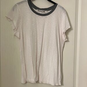 Michael Stars Short Sleeve White and Gray Tee